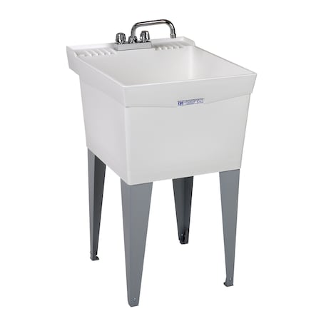 B & K Mustee Utilatub 20 in. W X 24 in. D Single Thermoplastic Utility Tub Kit 19CF